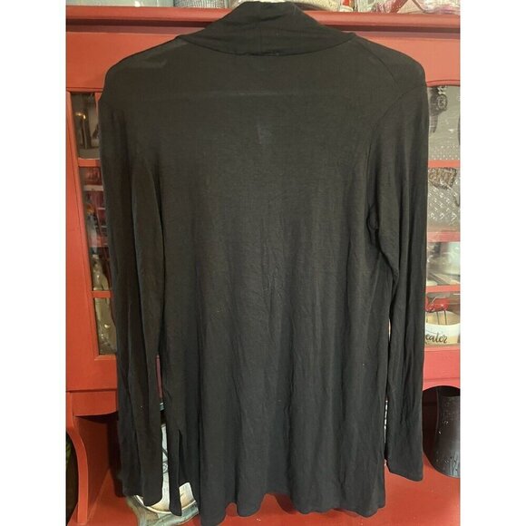 Womens Ella Moss Black‎ Long Sleeve Keyhole Mock Neck Top S - Picture 4 of 4